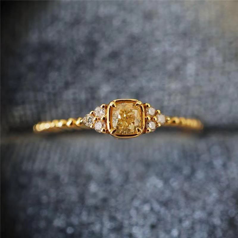 Alina - Bague citrine naturelle douce et raffinée