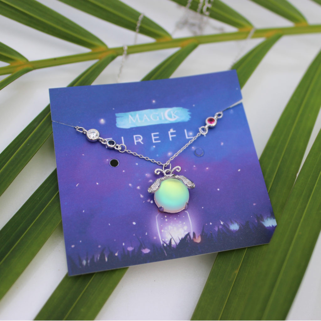 Collier Pierre de Lune Luciole Unique - Argent 50cm