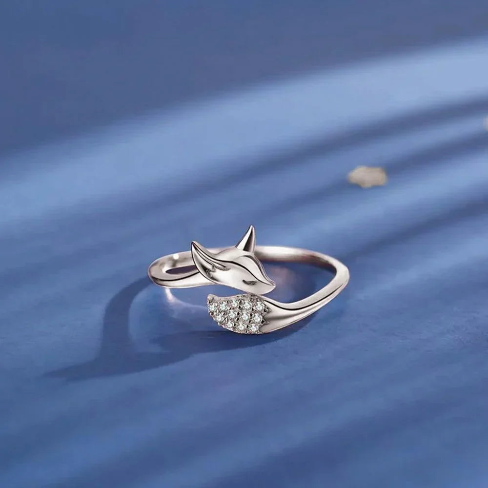Renara - Bague renard en argent élégante