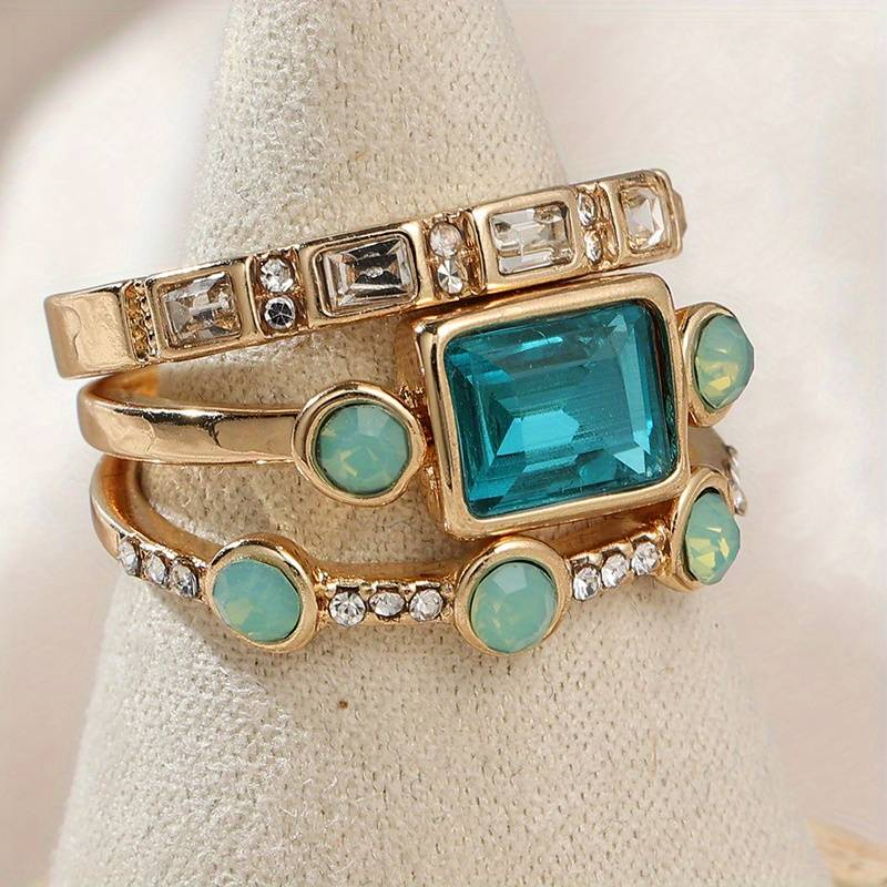 Lunara - Bague vintage envoûtante au cristal bleu
