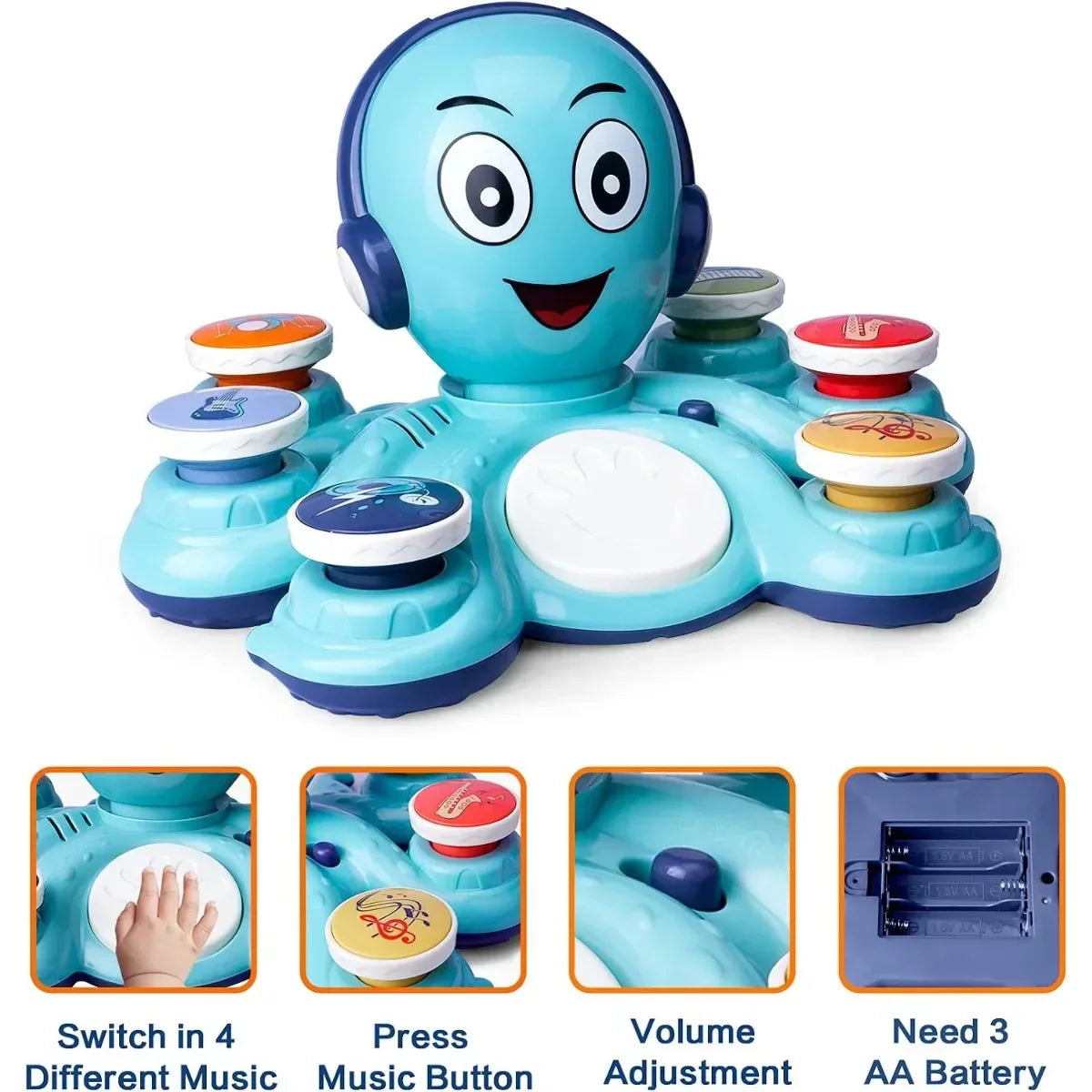OctoJam – Jouet Musical Pieuvre pour Enfants