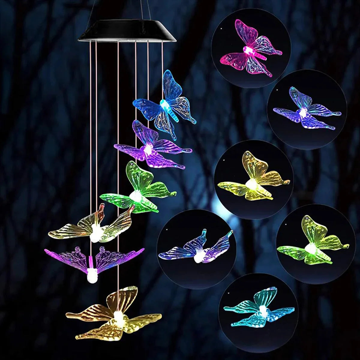 Solar Birds - Lampe solaire de jardin avec oiseaux suspendus