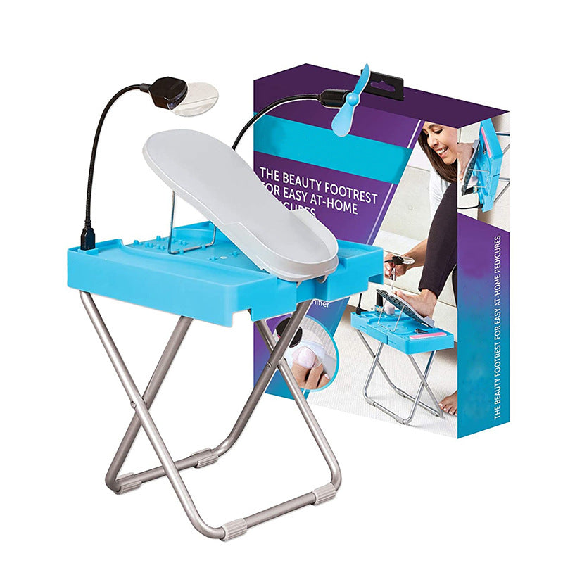 Pediluxe Pro - Tabouret de pédicure pliable avec lampe LED et ventilateur