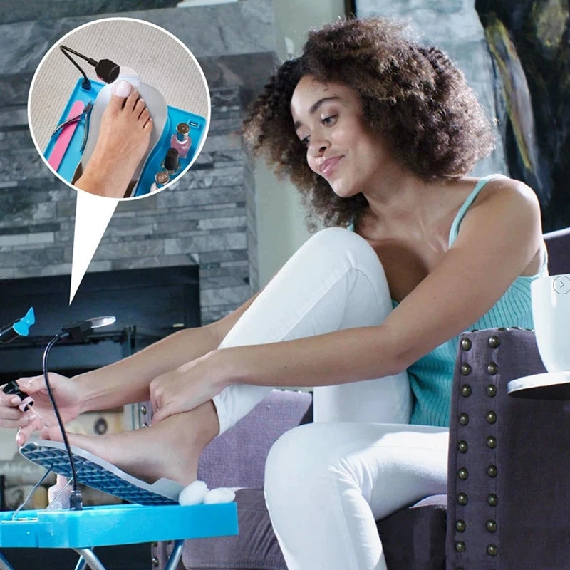 Pediluxe Pro - Tabouret de pédicure pliable avec lampe LED et ventilateur
