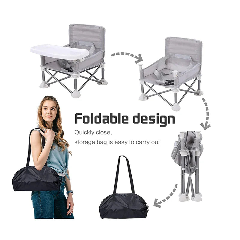 Chaise Haute Pliable pour Enfant - Siège Nomade Portable pour Repas et Voyages