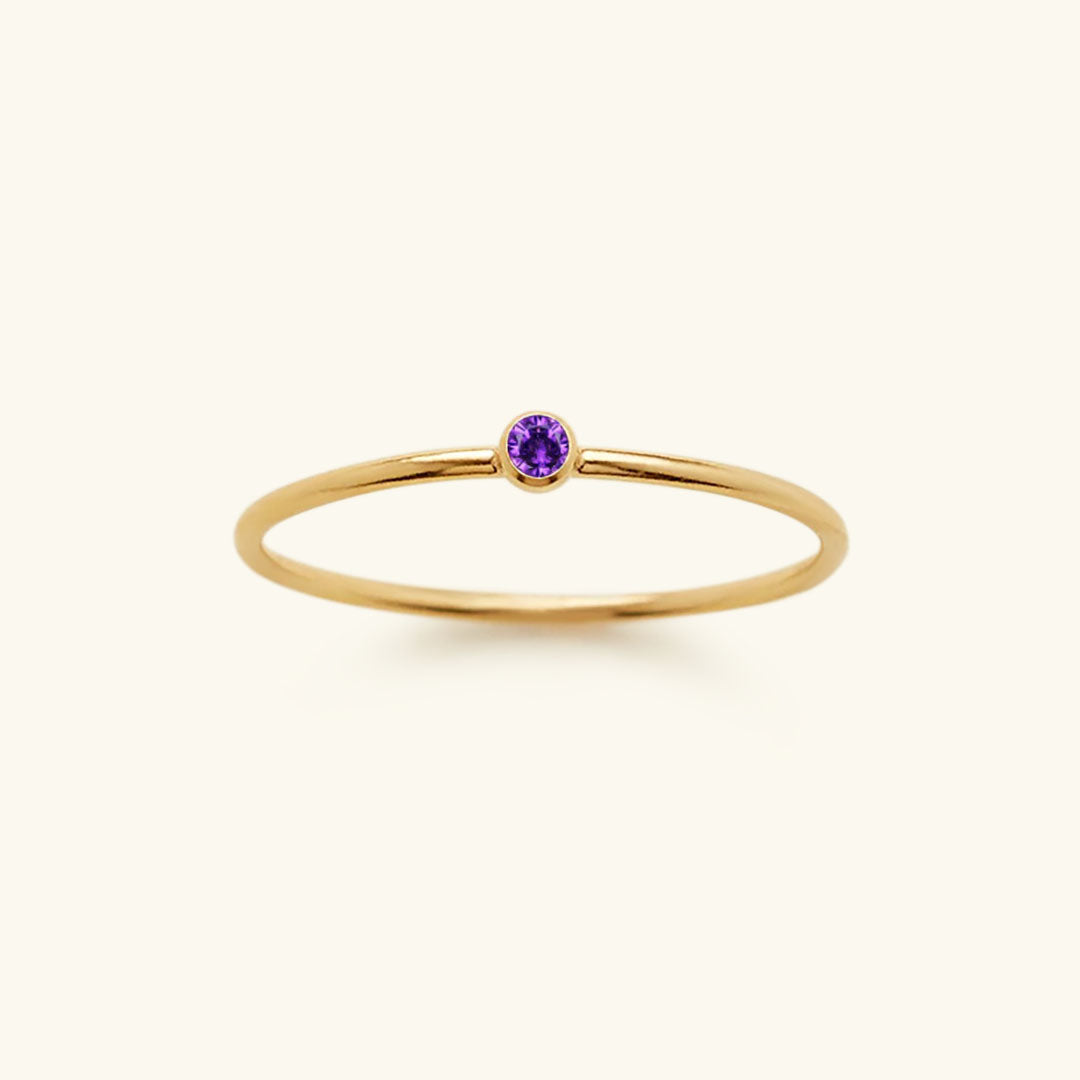 Bague Pierre de Naissance Celestia - Argent Plaqué Doré