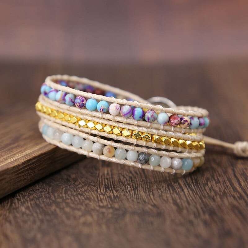 Amarilis Bracelet Jaspe – Wrap Boho Équilibre Chakra