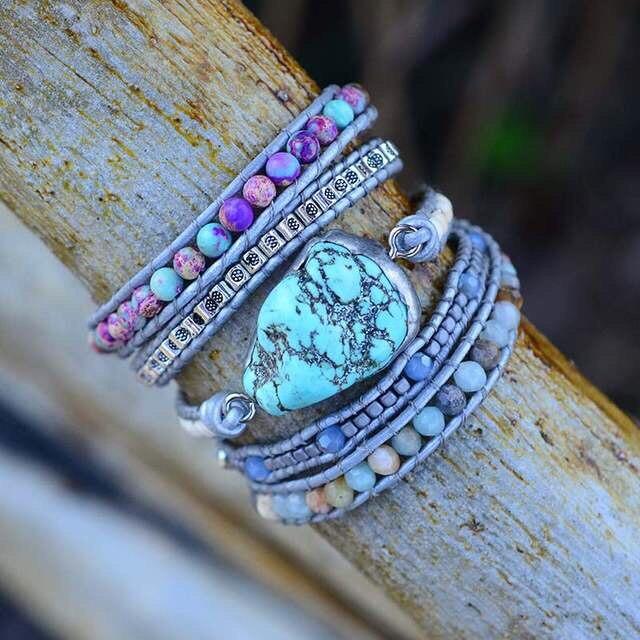 AmaraWrap - Bracelet wrap en turquoise