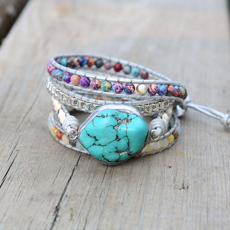 AmaraWrap - Bracelet wrap en turquoise