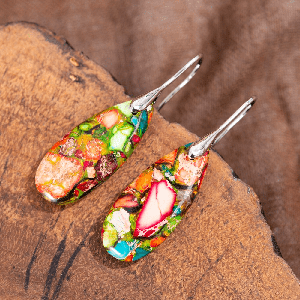 Levana Drops - Boucles d'oreilles pendantes en jaspe
