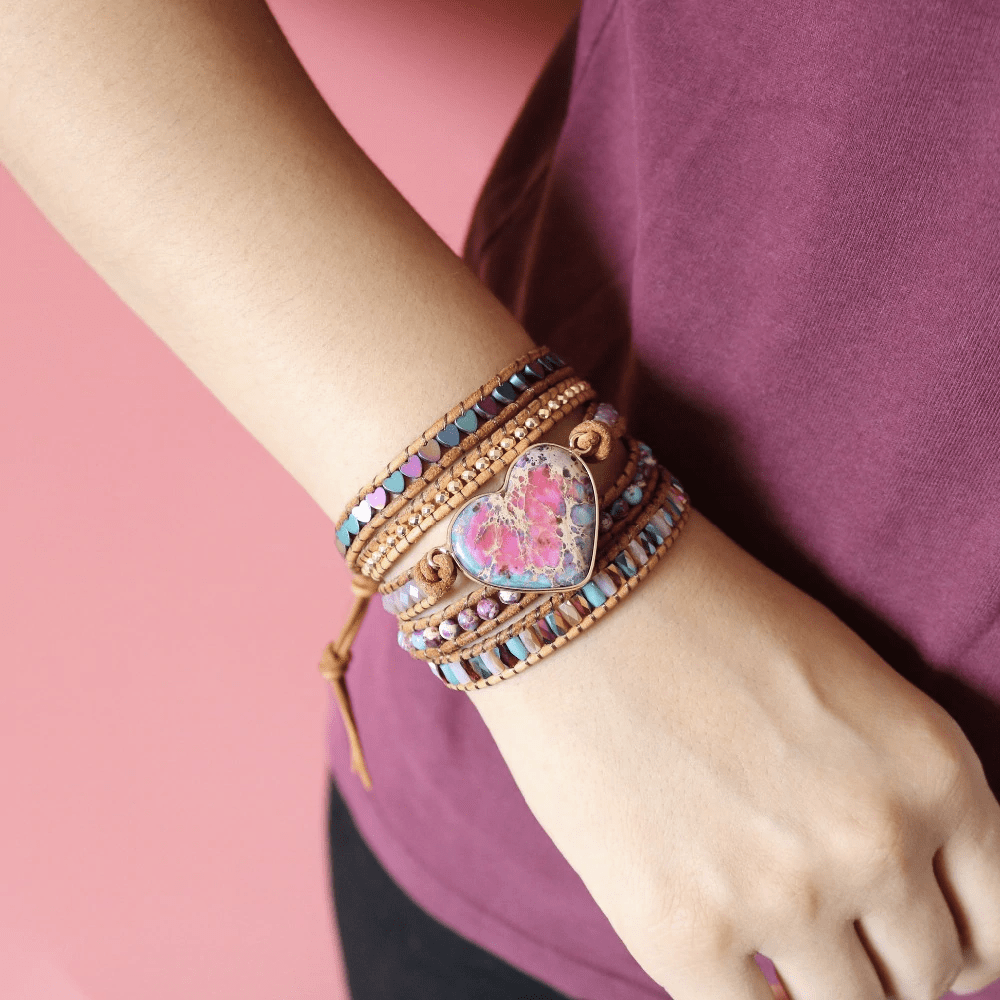 AmoraCharm - Bracelet wrap en jaspe