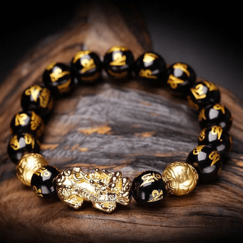 Kaelith - Bracelet Pi Xiu en obsidienne noire