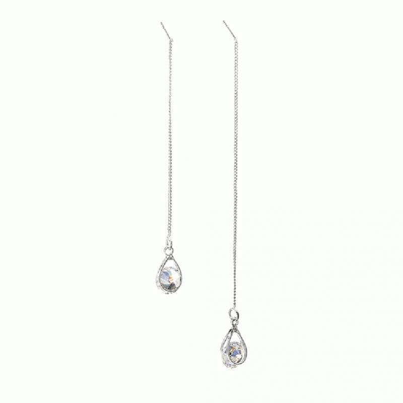 Isalyn - Longues boucles d'oreilles pendantes à strass
