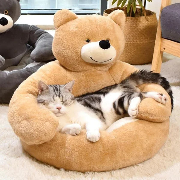 Samiya - Lit Chat Luxe en Peluche pour Confort