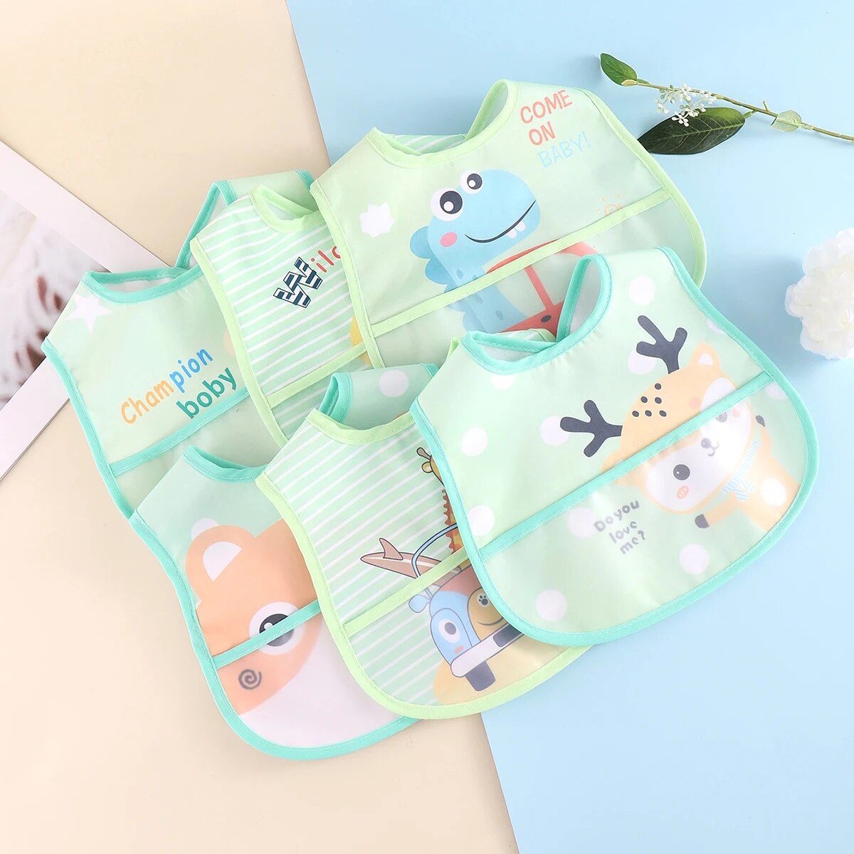 AquaGuard - Set 5 Bavoirs Bébé Réglables
