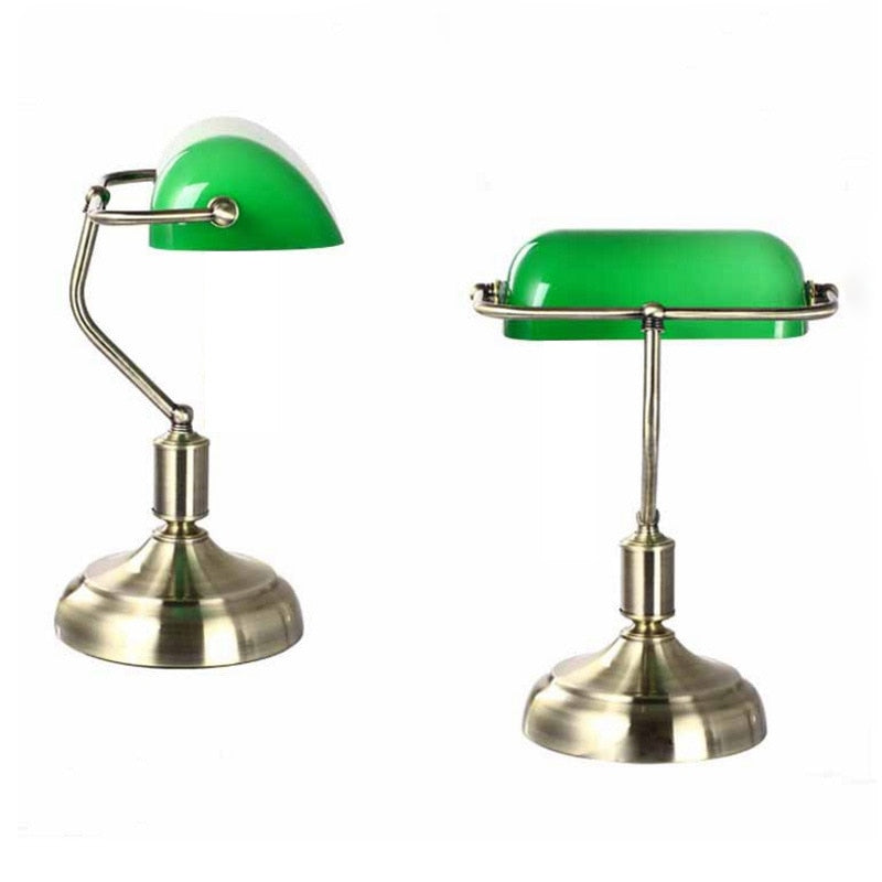 EmeraldDesk Lampe – Lampe de Bureau Verte Vintage | Éclairage Classique & Élégance Rétro