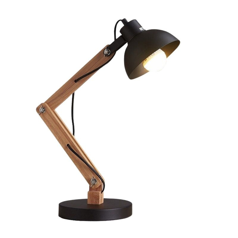WoodyDesk Lampe – Lampe de Bureau Vintage en Bois | Éclairage Naturel & Élégance Classique