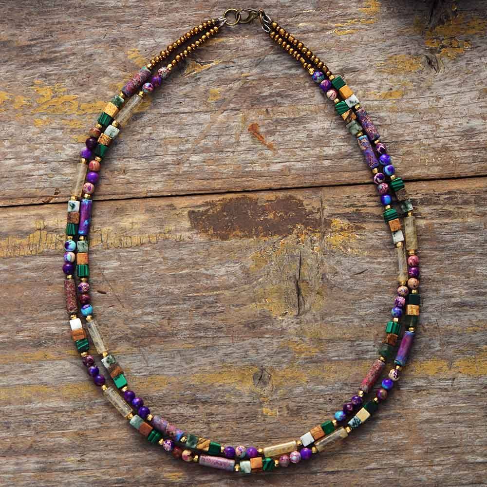 GemGlow Necklace - Choker Pierres Précieuses Élégant