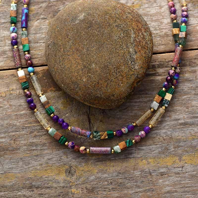 GemGlow Necklace - Choker Pierres Précieuses Élégant