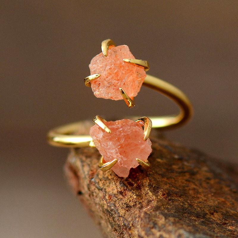 RawStone - Bague statement en pierre brute non taillée