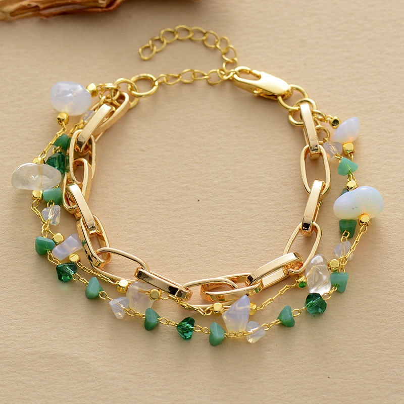 Isabelle - Bracelet en perles de turquoise et d'opale