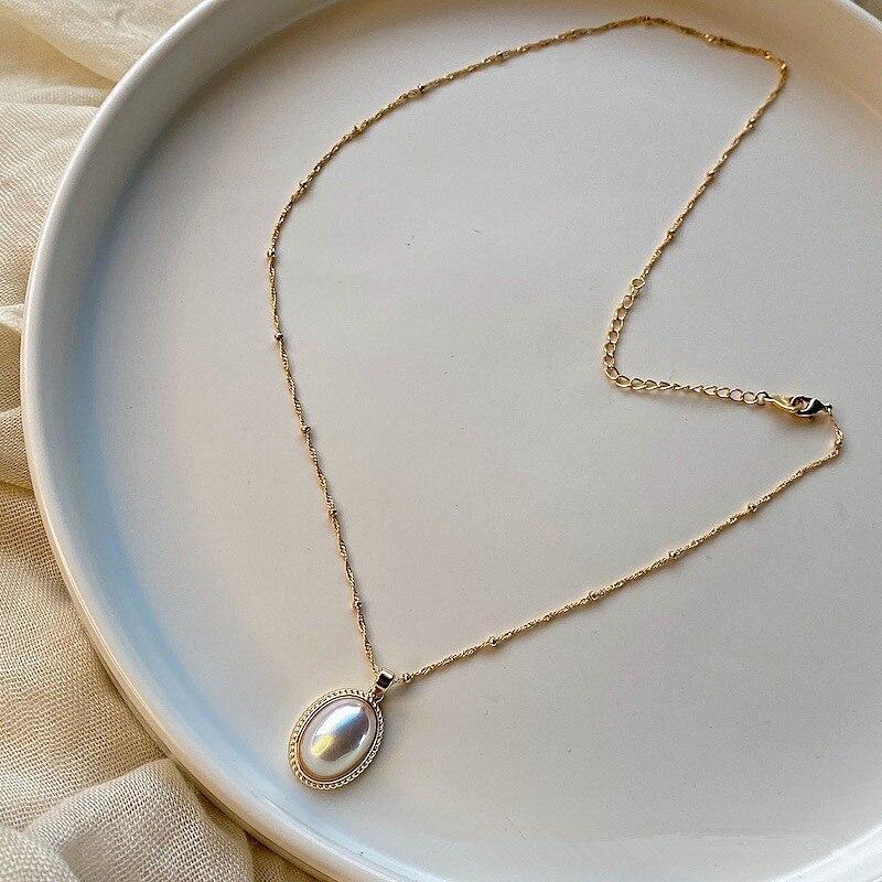 LuminaPearl - Collier de perles doré vintage