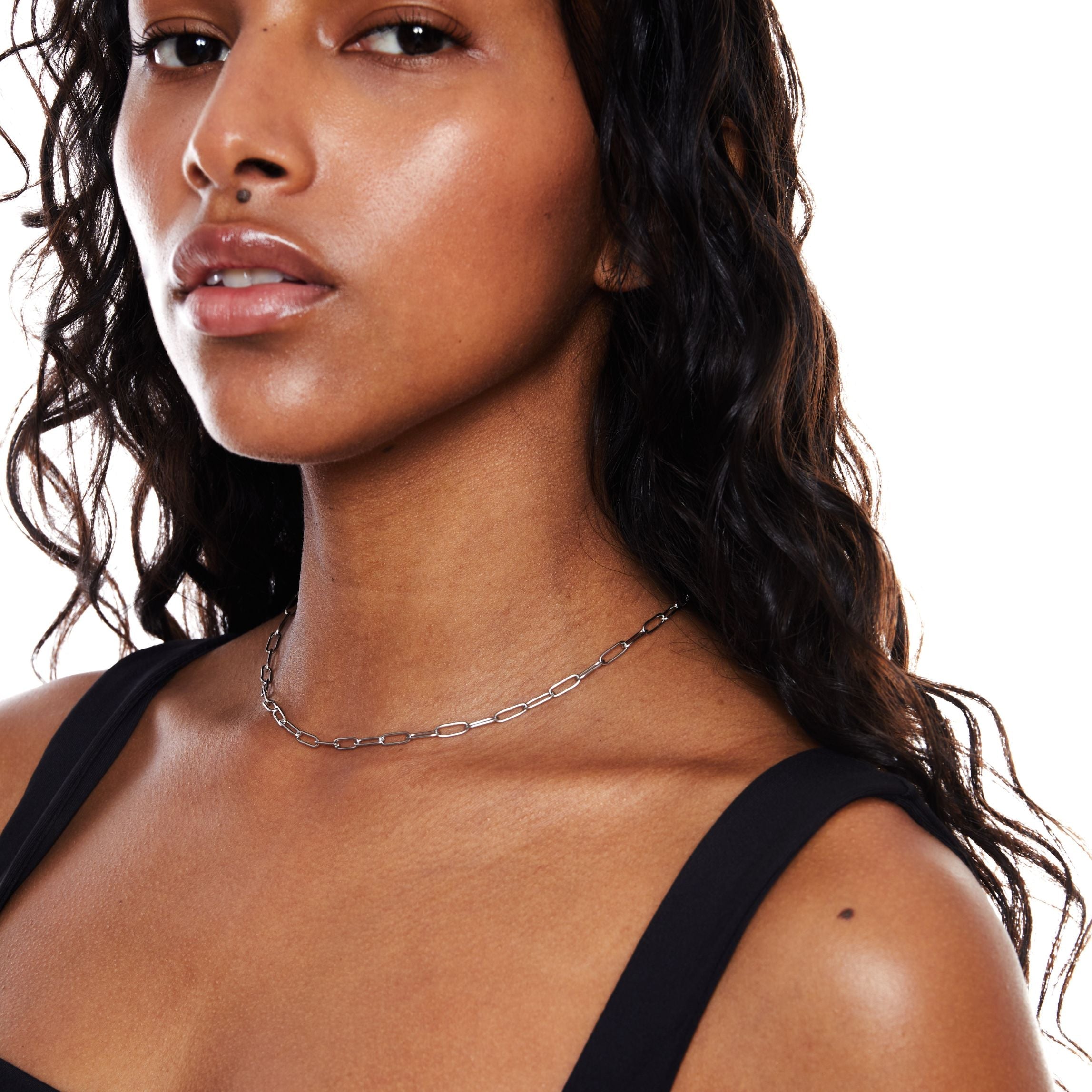 Lina - Collier choker maille trombones