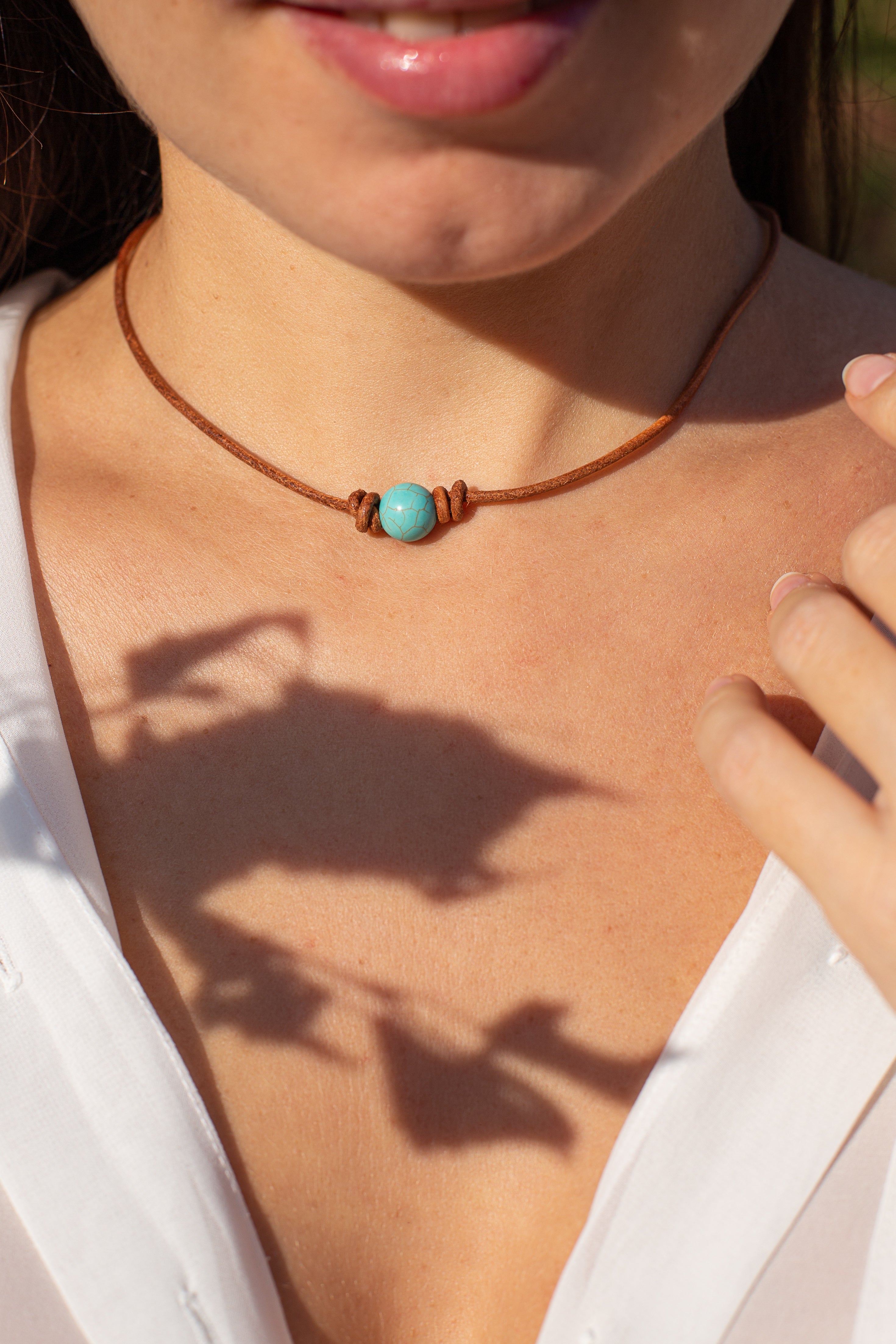 Calista Necklace – Choker Turquoise Élégant