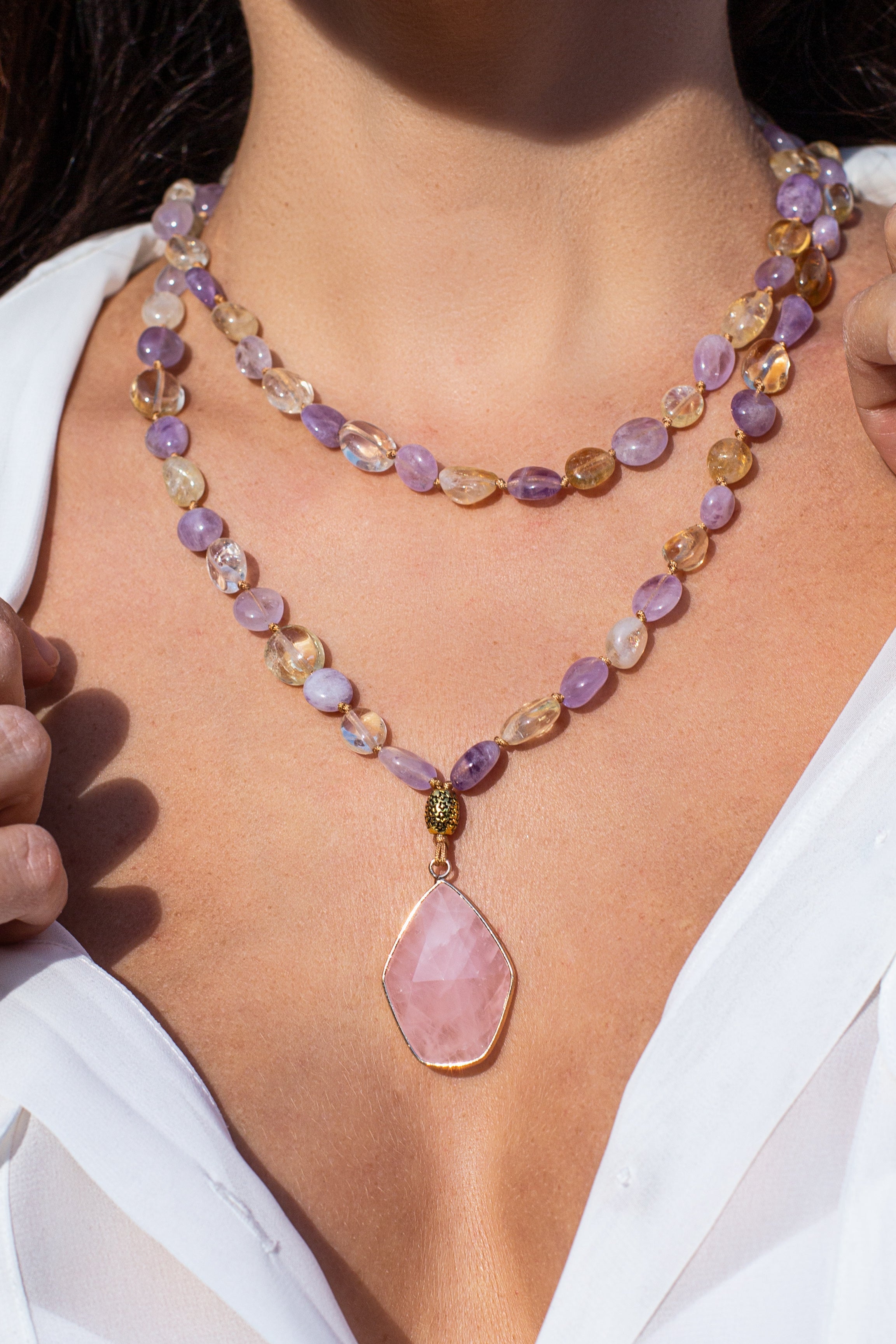 Seraphina - Collier mala perlé en pierres naturelles