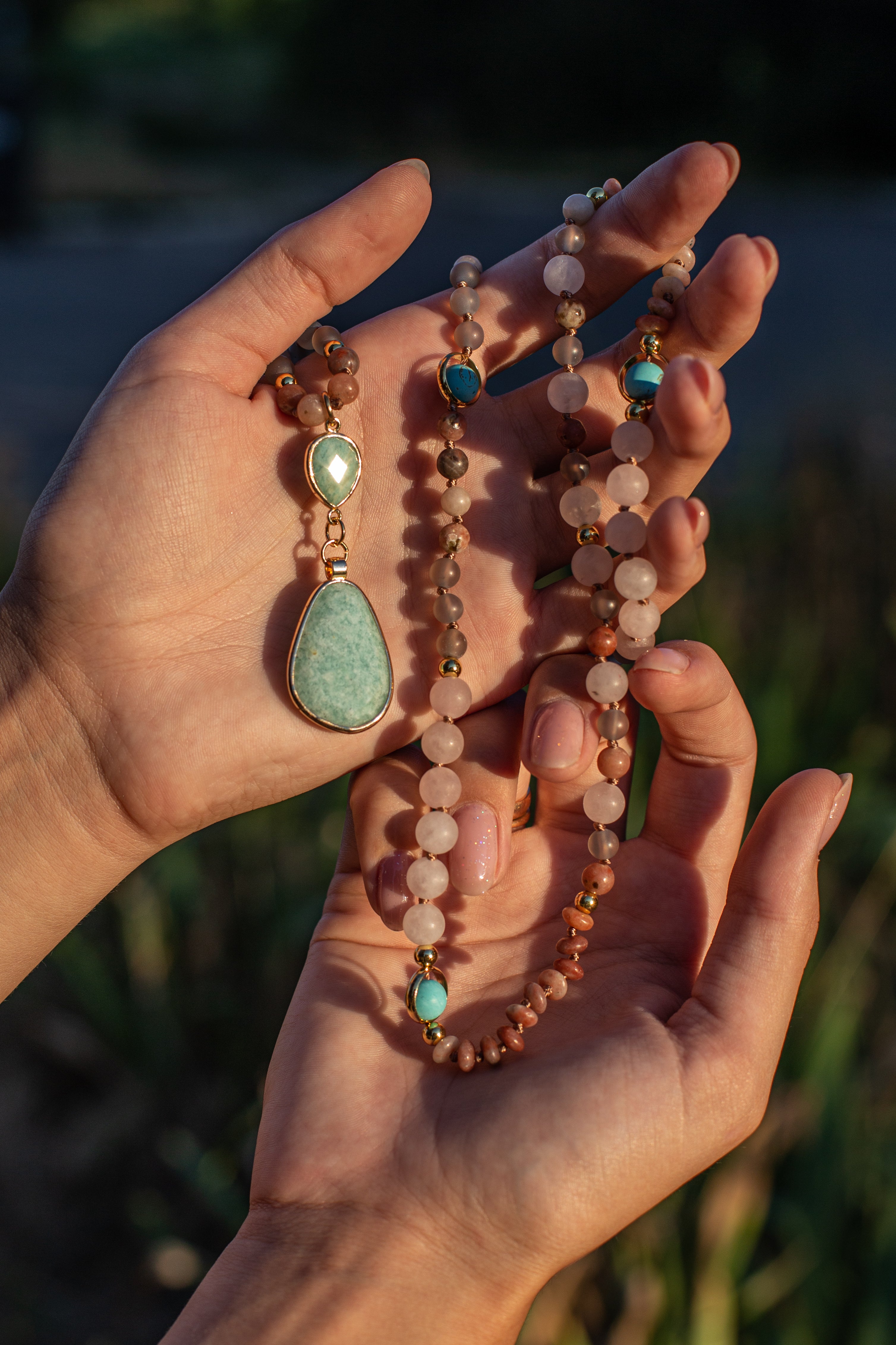 Aurielle - Collier mala pastel à 108 perles