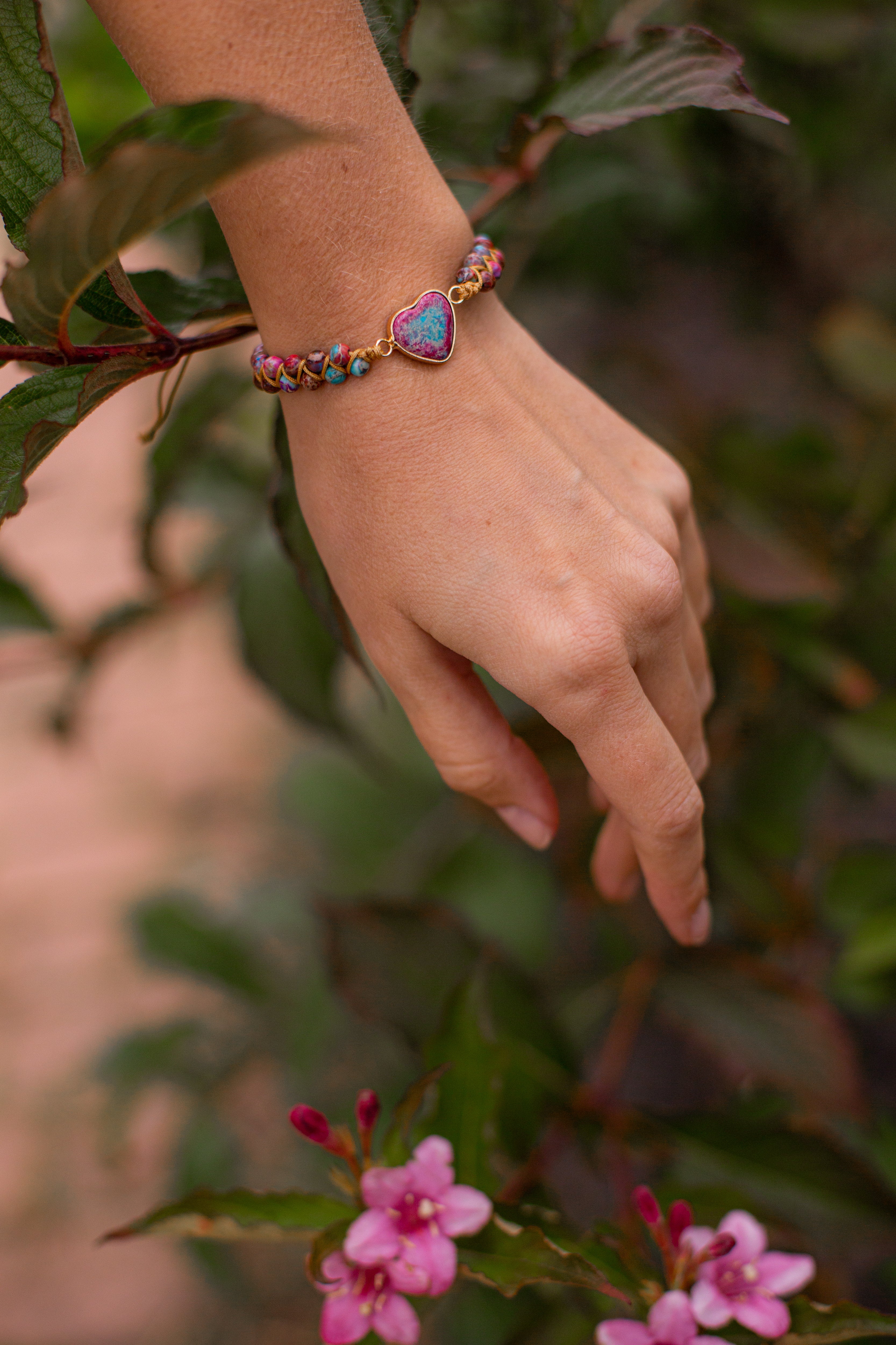 Amélie LoveStone Bracelet - Accessoire Jaspe Élégant