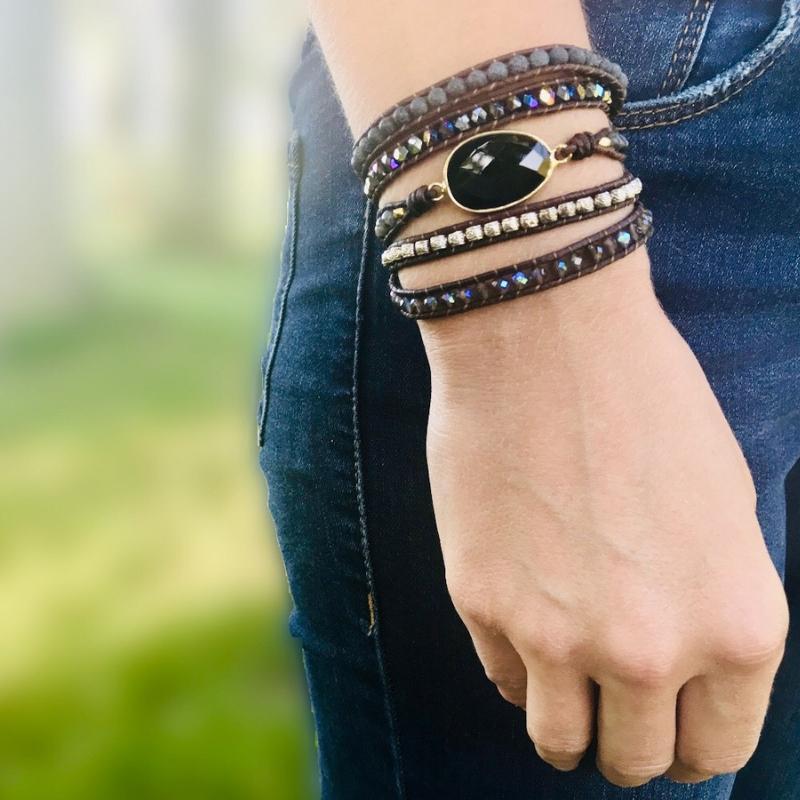 Lunara - Bracelet Lune Onyx Protecteur Stylé