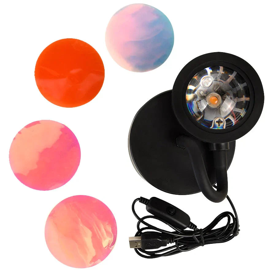 GlowSphere - Lampe coucher de soleil magique à 4 couleurs