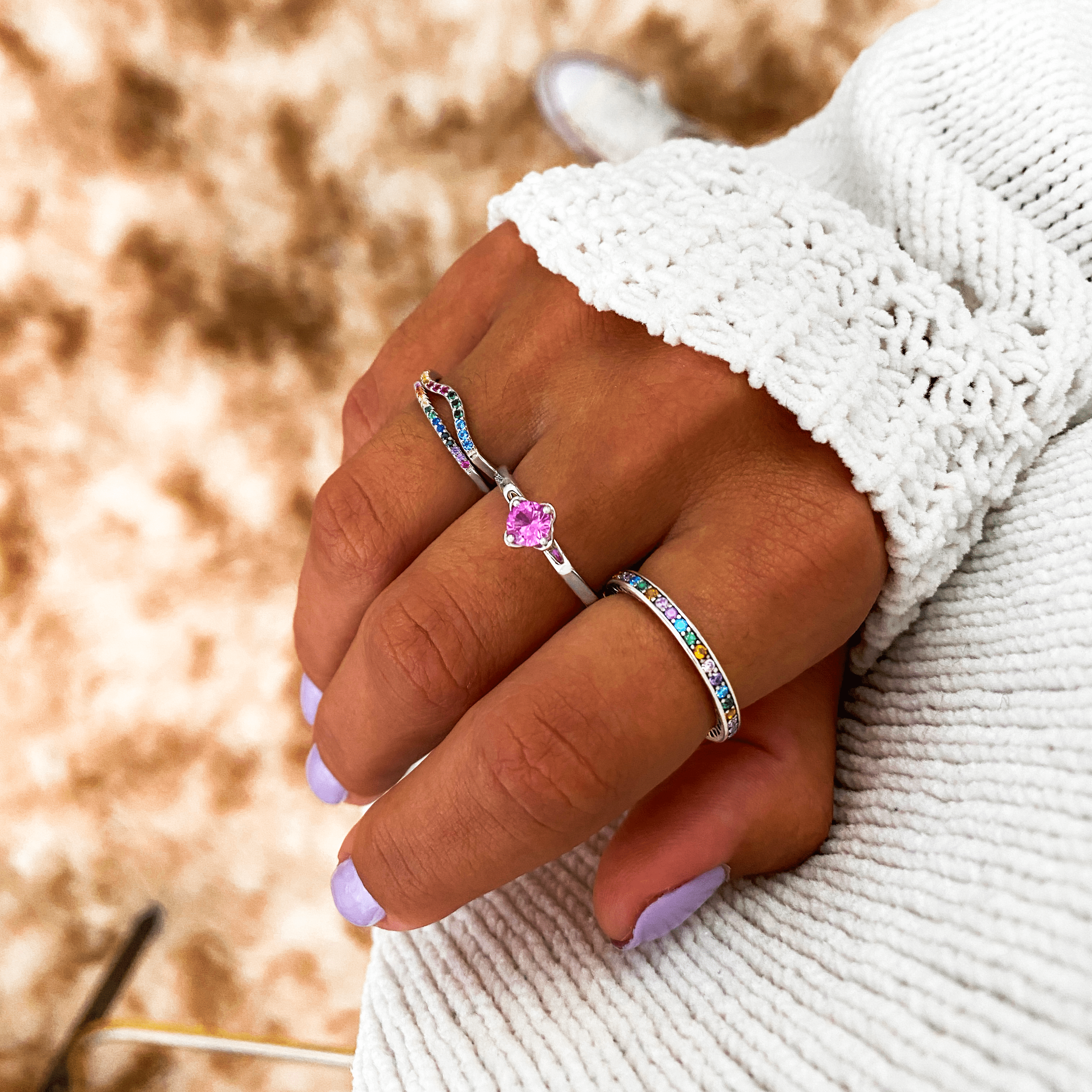 Aurora - Bague arc-en-ciel aux zircones vives