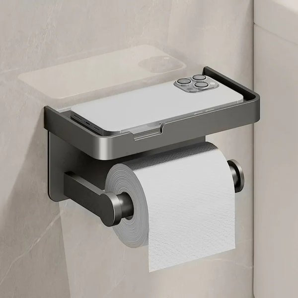 LuxeHold - Porte-rouleau de toilette multifonction élégant