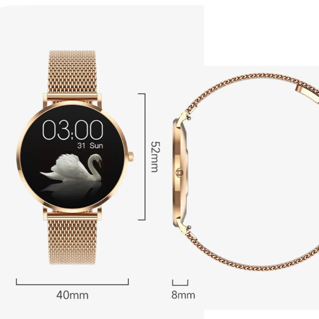 SlimFit Grace - Smartwatch AMOLED Santé Élégante