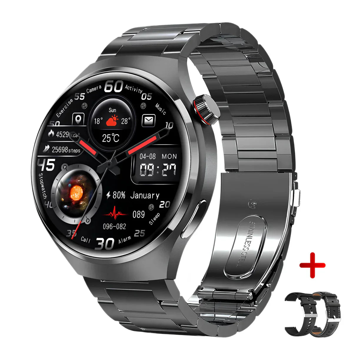 EliteXplorer Watch - Smartwatch Santé AMOLED Élégante