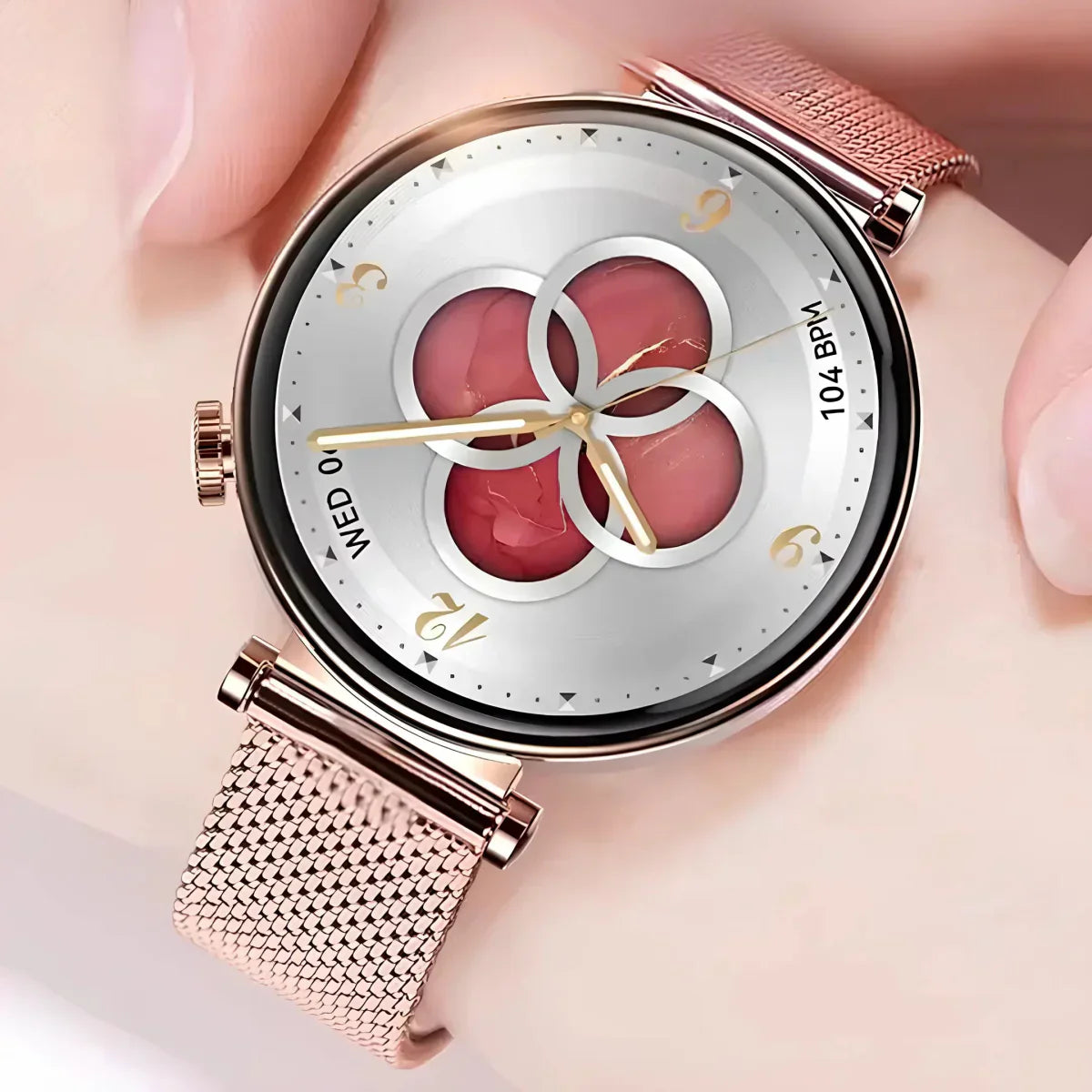 LuxeFit Aura - Smartwatch Saphir AMOLED Santé Style
