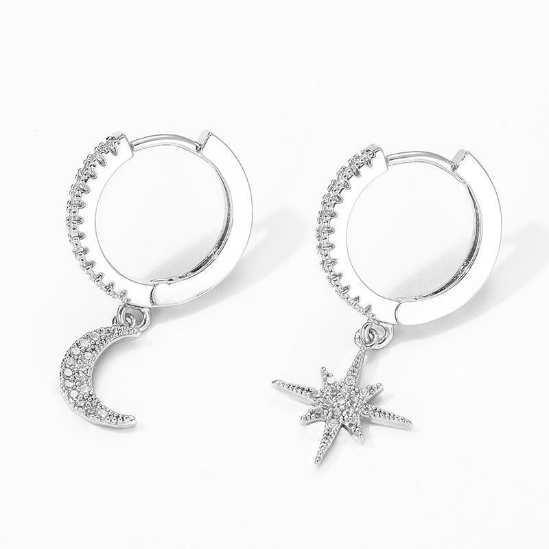 Lunara - Boucles d'oreilles lune et étoile