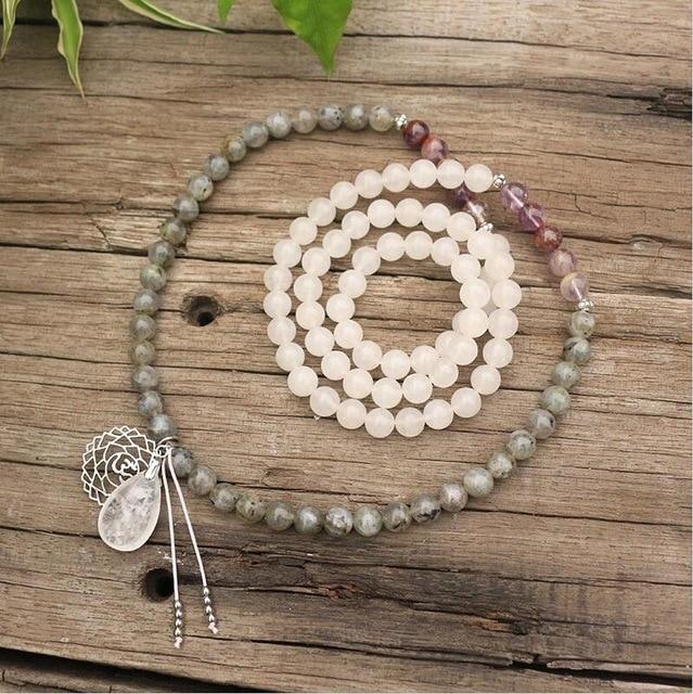 Seraphine Mala – Labradorite, Jade & Améthyste