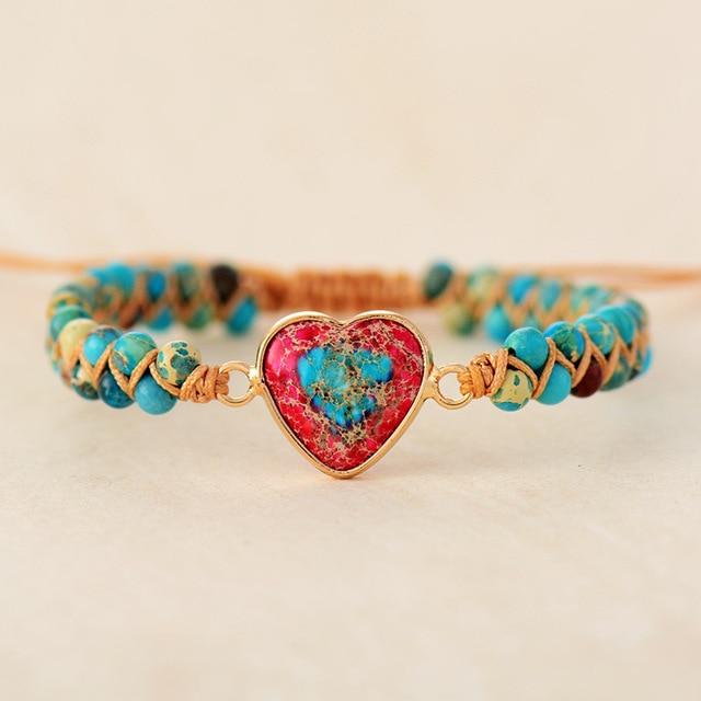 Amélie LoveStone Bracelet - Accessoire Jaspe Élégant