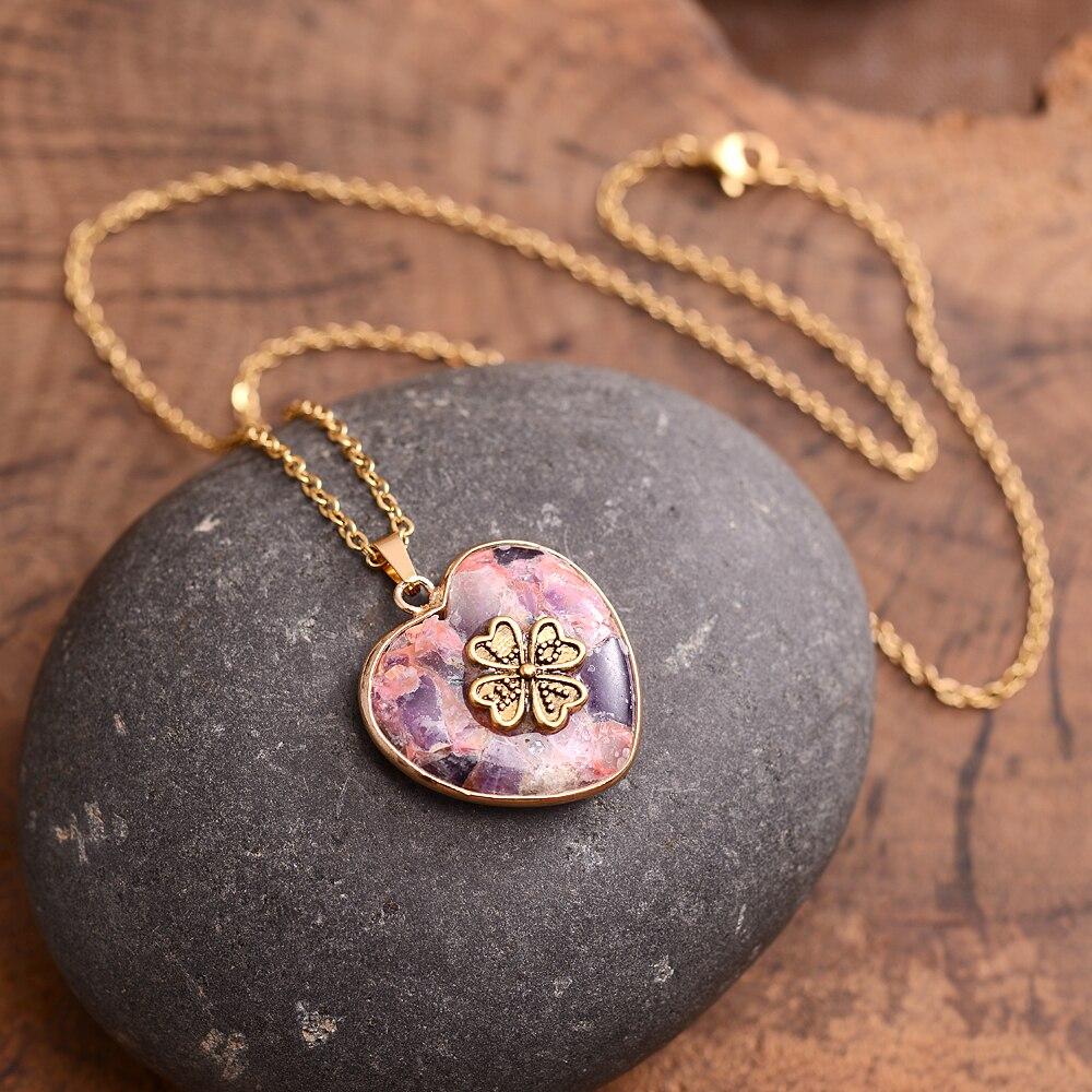LuckyStone - Collier pendentif trèfle à quatre feuilles